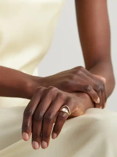Yvonne Léon Mini Chevalière + Alliance Set Of Two 9-karat Gold Diamond Signet Rings | Thumbnail 2 Yvonne Léon Mini Chevalière + Alliance Set Of Two 9-karat Gold Diamond Signet Rings | Thumbnail 2