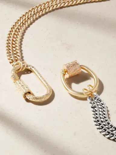 Marla Aaron Sterling Silver, 18-karat Yellow And Rose Gold Necklace | Thumbnail 3 Marla Aaron Sterling Silver, 18-karat Yellow And Rose Gold Necklace | Thumbnail 3