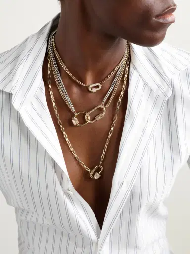Marla Aaron Sterling Silver, 18-karat Yellow And Rose Gold Necklace | Thumbnail 5 Marla Aaron Sterling Silver, 18-karat Yellow And Rose Gold Necklace | Thumbnail 5
