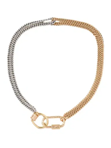Marla Aaron Sterling Silver, 18-karat Yellow And Rose Gold Necklace | Thumbnail 1 Marla Aaron Sterling Silver, 18-karat Yellow And Rose Gold Necklace | Thumbnail 1