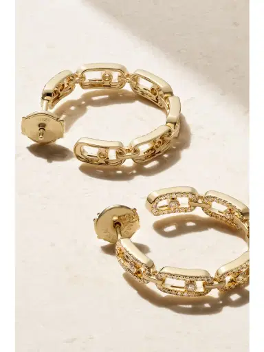 Messika Small Move Link 18-karat Gold Diamond Hoop Earrings | Thumbnail 3 Messika Small Move Link 18-karat Gold Diamond Hoop Earrings | Thumbnail 3