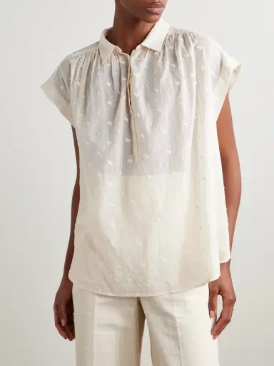 Nili Lotan Normandy Embroidered Cotton-voile Blouse | Thumbnail 3 Nili Lotan Normandy Embroidered Cotton-voile Blouse | Thumbnail 3