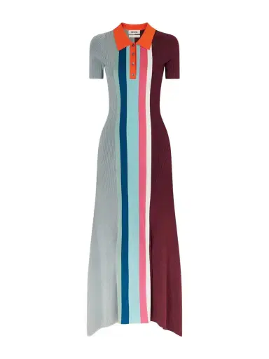 Christopher John Rogers Striped Crochet-knit Jersey Maxi Dress | Thumbnail 1 Christopher John Rogers Striped Crochet-knit Jersey Maxi Dress | Thumbnail 1
