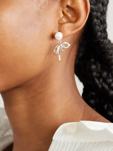 Completedworks Once In A Blue Moon Recycled Silver Pearl Earrings | Thumbnail 2 Completedworks Once In A Blue Moon Recycled Silver Pearl Earrings | Thumbnail 2