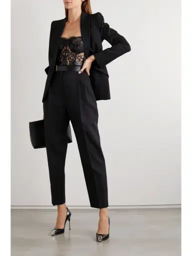 Alexander McQueen Satin-trimmed Cotton-blend Corded Lace Bustier Top | Thumbnail 2 Alexander McQueen Satin-trimmed Cotton-blend Corded Lace Bustier Top | Thumbnail 2