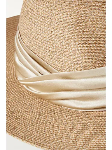 Eugenia Kim Courtney Satin-trimmed Straw-effect Fedora | Thumbnail 3 Eugenia Kim Courtney Satin-trimmed Straw-effect Fedora | Thumbnail 3