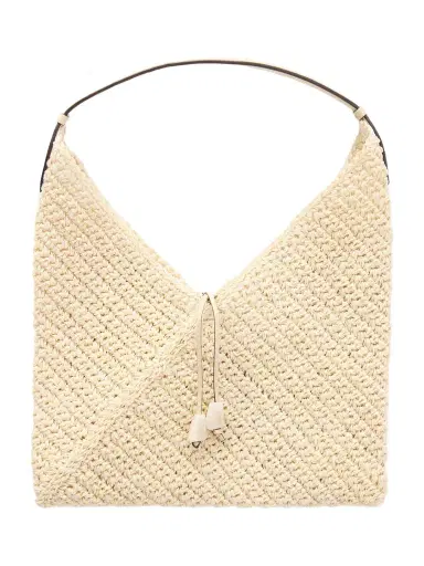 Hunting Season Origami Small Leather-trimmed Raffia Tote | Thumbnail 1 Hunting Season Origami Small Leather-trimmed Raffia Tote | Thumbnail 1