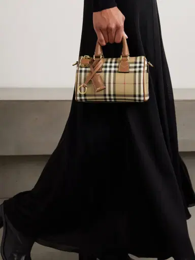 Burberry Mini Bowling Leather-trimmed Checked Bag | Thumbnail 2 Burberry Mini Bowling Leather-trimmed Checked Bag | Thumbnail 2