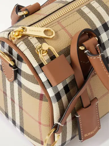 Burberry Mini Bowling Leather-trimmed Checked Bag | Thumbnail 4 Burberry Mini Bowling Leather-trimmed Checked Bag | Thumbnail 4