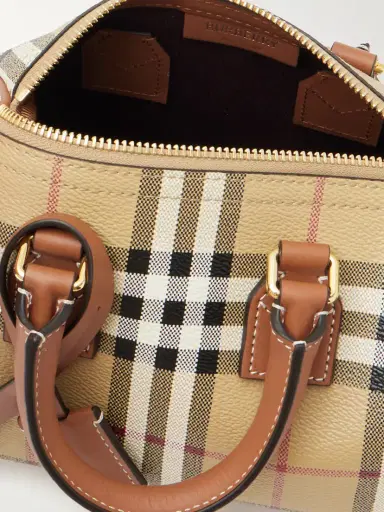 Burberry Mini Bowling Leather-trimmed Checked Bag | Thumbnail 5 Burberry Mini Bowling Leather-trimmed Checked Bag | Thumbnail 5