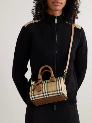 Burberry Mini Bowling Leather-trimmed Checked Bag | Thumbnail 6 Burberry Mini Bowling Leather-trimmed Checked Bag | Thumbnail 6