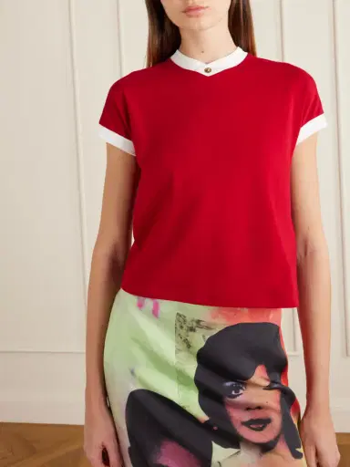 Versace Embellished Cotton-blend Jersey T-shirt | Thumbnail 3 Versace Embellished Cotton-blend Jersey T-shirt | Thumbnail 3