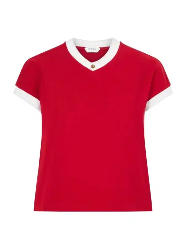 Versace Embellished Cotton-blend Jersey T-shirt | Thumbnail 1 Versace Embellished Cotton-blend Jersey T-shirt | Thumbnail 1