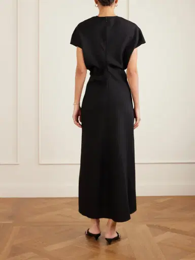 TOTEME Gathered Wool Maxi Dress | Thumbnail 3 TOTEME Gathered Wool Maxi Dress | Thumbnail 3