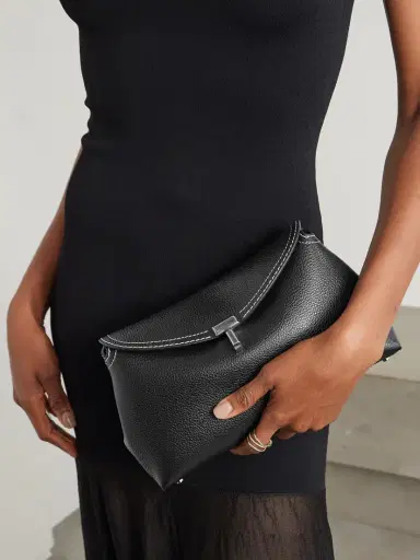 TOTEME T-lock Textured-leather Clutch | Thumbnail 2 TOTEME T-lock Textured-leather Clutch | Thumbnail 2