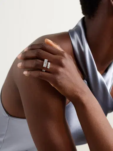 YEPREM Y-not 18-karat White Gold Diamond Ring | Thumbnail 2 YEPREM Y-not 18-karat White Gold Diamond Ring | Thumbnail 2