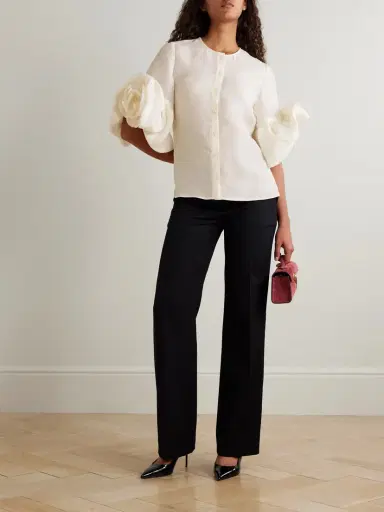 Carolina Herrera Gathered Silk Blouse | Thumbnail 2 Carolina Herrera Gathered Silk Blouse | Thumbnail 2