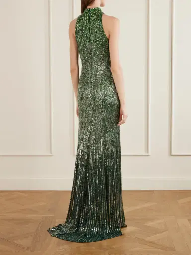 Jenny Packham Benue Sequined Mesh Halterneck Gown | Thumbnail 3 Jenny Packham Benue Sequined Mesh Halterneck Gown | Thumbnail 3