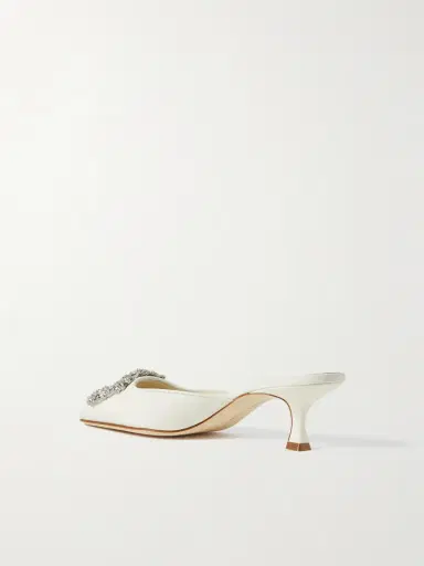 Manolo Blahnik Maysale 50 Buckled Crepe De Chine Mules | Thumbnail 3 Manolo Blahnik Maysale 50 Buckled Crepe De Chine Mules | Thumbnail 3