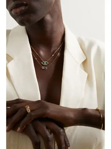 Messika Lucky Eye 18-karat Gold, Malachite And Diamond Necklace | Thumbnail 5 Messika Lucky Eye 18-karat Gold, Malachite And Diamond Necklace | Thumbnail 5
