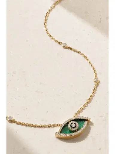 Messika Lucky Eye 18-karat Gold, Malachite And Diamond Necklace | Thumbnail 1 Messika Lucky Eye 18-karat Gold, Malachite And Diamond Necklace | Thumbnail 1