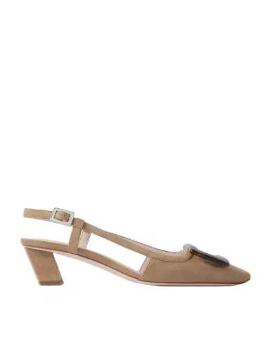 Roger Vivier Belle Vivier 45 Suede Slingback Pumps | Thumbnail 1 Roger Vivier Belle Vivier 45 Suede Slingback Pumps | Thumbnail 1