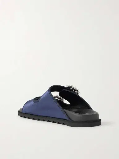 Roger Vivier Slidy Viv Crystal-embellished Grosgrain-trimmed Satin Slides | Thumbnail 3 Roger Vivier Slidy Viv Crystal-embellished Grosgrain-trimmed Satin Slides | Thumbnail 3