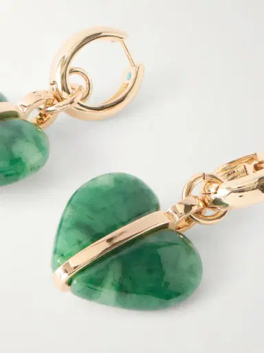 Roxanne Assoulin The Stone Mini Heart Gold-tone And Agate Earrings | Thumbnail 3 Roxanne Assoulin The Stone Mini Heart Gold-tone And Agate Earrings | Thumbnail 3