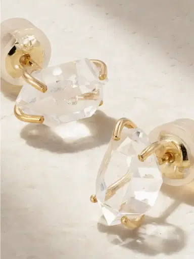 Melissa Joy Manning 14-karat Recycled Gold Herkimer Diamond Earrings | Thumbnail 3 Melissa Joy Manning 14-karat Recycled Gold Herkimer Diamond Earrings | Thumbnail 3