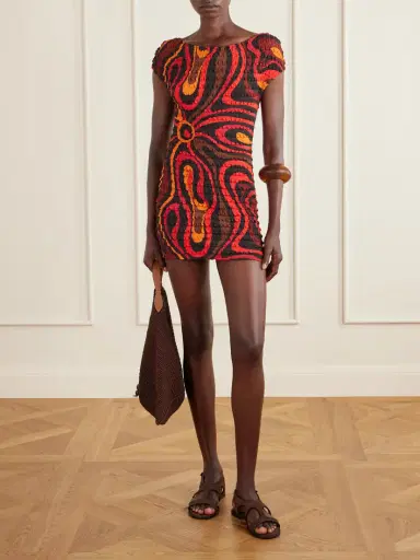 PUCCI Shibori Crinkled-crepe Printed Mini Dress | Thumbnail 2 PUCCI Shibori Crinkled-crepe Printed Mini Dress | Thumbnail 2