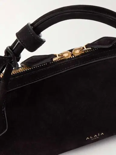 Alaïa Le Teckel Leather-trimmed Suede Clutch | Thumbnail 4 Alaïa Le Teckel Leather-trimmed Suede Clutch | Thumbnail 4