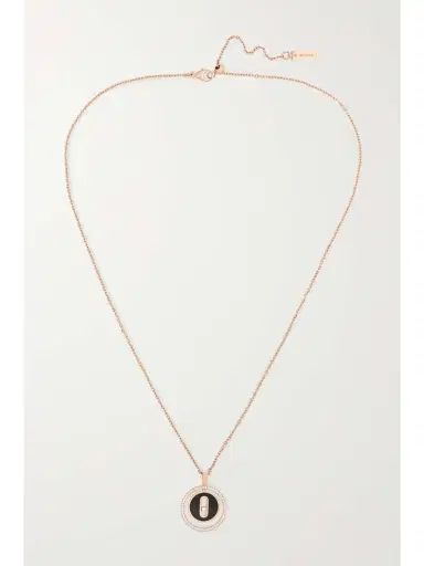 Messika Lucky Move 18-karat Rose Gold, Onyx And Diamond Necklace | Thumbnail 4 Messika Lucky Move 18-karat Rose Gold, Onyx And Diamond Necklace | Thumbnail 4