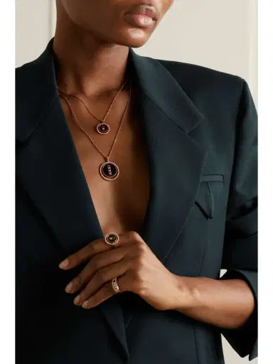 Messika Lucky Move 18-karat Rose Gold, Onyx And Diamond Necklace | Thumbnail 5 Messika Lucky Move 18-karat Rose Gold, Onyx And Diamond Necklace | Thumbnail 5