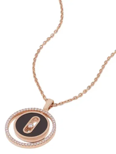 Messika Lucky Move 18-karat Rose Gold, Onyx And Diamond Necklace | Thumbnail 1 Messika Lucky Move 18-karat Rose Gold, Onyx And Diamond Necklace | Thumbnail 1