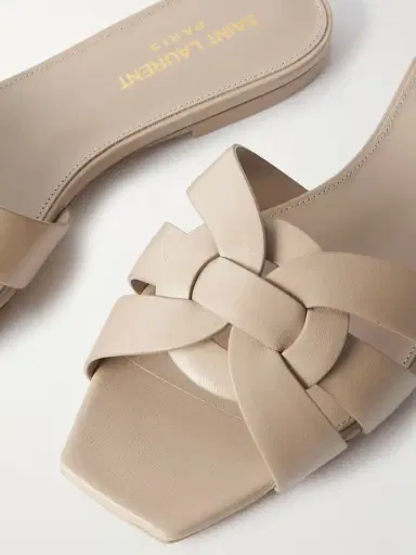 Saint Laurent Tribute Woven Leather Slides | Thumbnail 4 Saint Laurent Tribute Woven Leather Slides | Thumbnail 4
