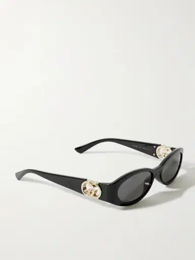 Gucci Eyewear Oval-frame Acetate And Gold-tone Sunglasses | Thumbnail 3 Gucci Eyewear Oval-frame Acetate And Gold-tone Sunglasses | Thumbnail 3