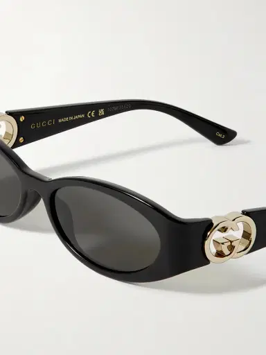 Gucci Eyewear Oval-frame Acetate And Gold-tone Sunglasses | Thumbnail 4 Gucci Eyewear Oval-frame Acetate And Gold-tone Sunglasses | Thumbnail 4