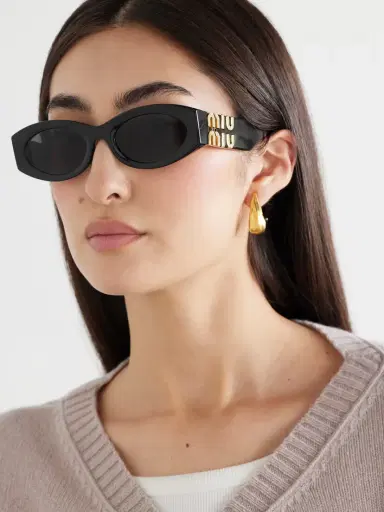 Miu Miu Eyewear Glimpse Oval-frame Acetate Sunglasses | Thumbnail 2 Miu Miu Eyewear Glimpse Oval-frame Acetate Sunglasses | Thumbnail 2
