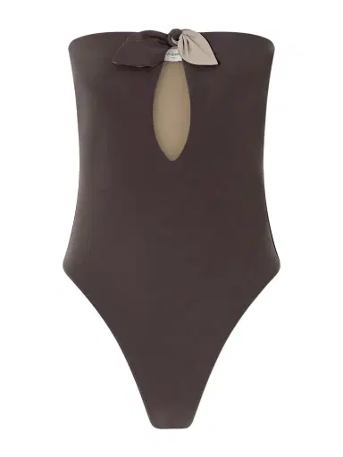 Saint Laurent Bow-detailed Strapless Swimsuit | Thumbnail 1 Saint Laurent Bow-detailed Strapless Swimsuit | Thumbnail 1