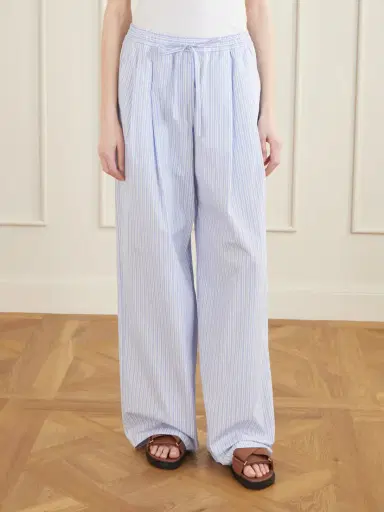 Dolce & Gabbana Pleated Striped Cotton-poplin Wide-leg Pants | Thumbnail 3 Dolce & Gabbana Pleated Striped Cotton-poplin Wide-leg Pants | Thumbnail 3