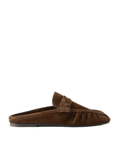 Saint Laurent Le Loafer Suede Slippers | Thumbnail 1 Saint Laurent Le Loafer Suede Slippers | Thumbnail 1