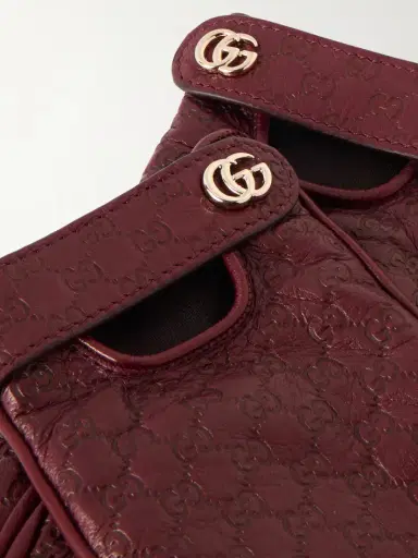 Gucci Debossed Leather Gloves | Thumbnail 3 Gucci Debossed Leather Gloves | Thumbnail 3