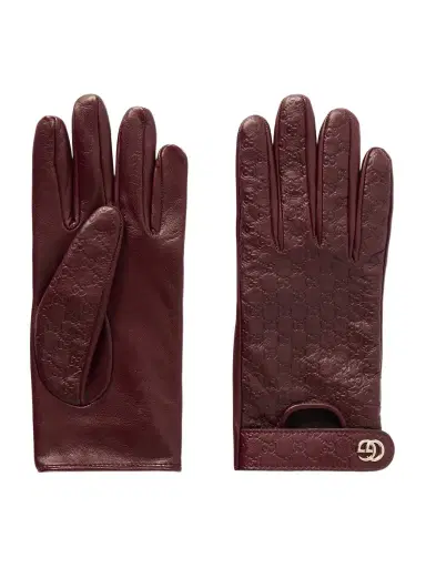 Gucci Debossed Leather Gloves | Thumbnail 1 Gucci Debossed Leather Gloves | Thumbnail 1