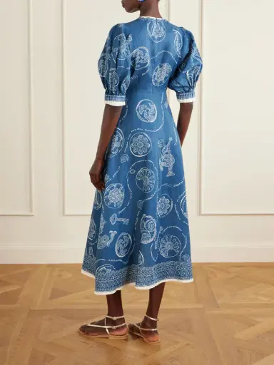 ALÉMAIS Lucky Printed Linen Midi Dress | Thumbnail 3 ALÉMAIS Lucky Printed Linen Midi Dress | Thumbnail 3