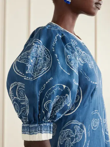 ALÉMAIS Lucky Printed Linen Midi Dress | Thumbnail 4 ALÉMAIS Lucky Printed Linen Midi Dress | Thumbnail 4