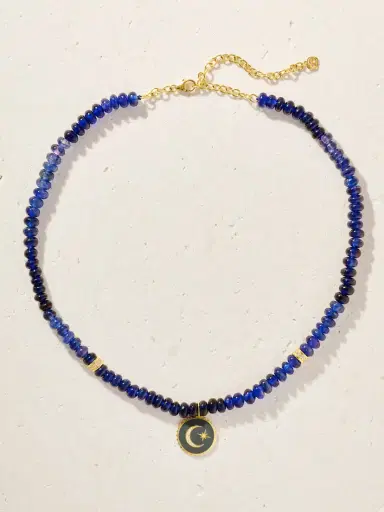 Sydney Evan Celestial 14-karat Gold, Sapphire, Diamond And Enamel Necklace | Thumbnail 4 Sydney Evan Celestial 14-karat Gold, Sapphire, Diamond And Enamel Necklace | Thumbnail 4