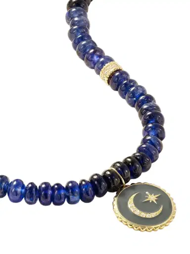 Sydney Evan Celestial 14-karat Gold, Sapphire, Diamond And Enamel Necklace | Thumbnail 1 Sydney Evan Celestial 14-karat Gold, Sapphire, Diamond And Enamel Necklace | Thumbnail 1