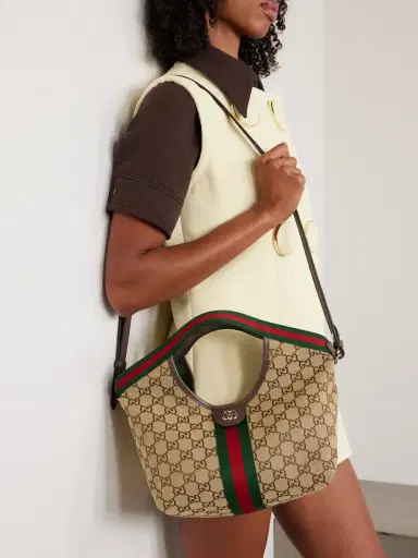 Gucci Giglio Small Leather-trimmed Canvas-jacquard Tote | Thumbnail 6 Gucci Giglio Small Leather-trimmed Canvas-jacquard Tote | Thumbnail 6