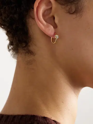 STONE AND STRAND Tie The Knot 9-karat Gold Diamond Hoop Earrings | Thumbnail 2 STONE AND STRAND Tie The Knot 9-karat Gold Diamond Hoop Earrings | Thumbnail 2