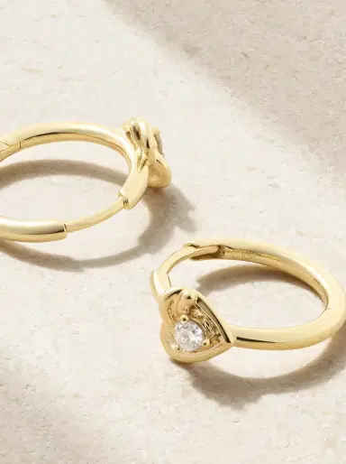 STONE AND STRAND Tie The Knot 9-karat Gold Diamond Hoop Earrings | Thumbnail 3 STONE AND STRAND Tie The Knot 9-karat Gold Diamond Hoop Earrings | Thumbnail 3